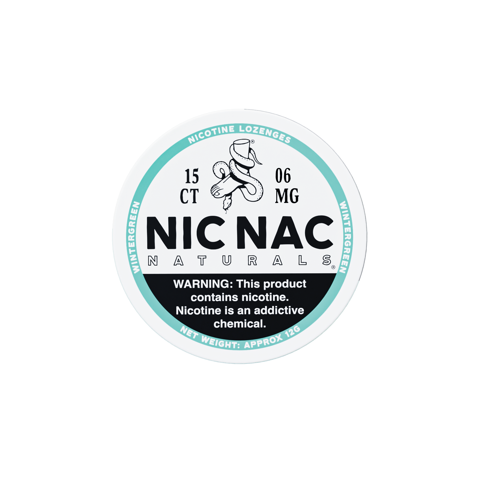 NIC NAC Wintergreen 6mg nicotine lozenges tin. Tobacco-free lozenges for a clean, refreshing taste in the UK.