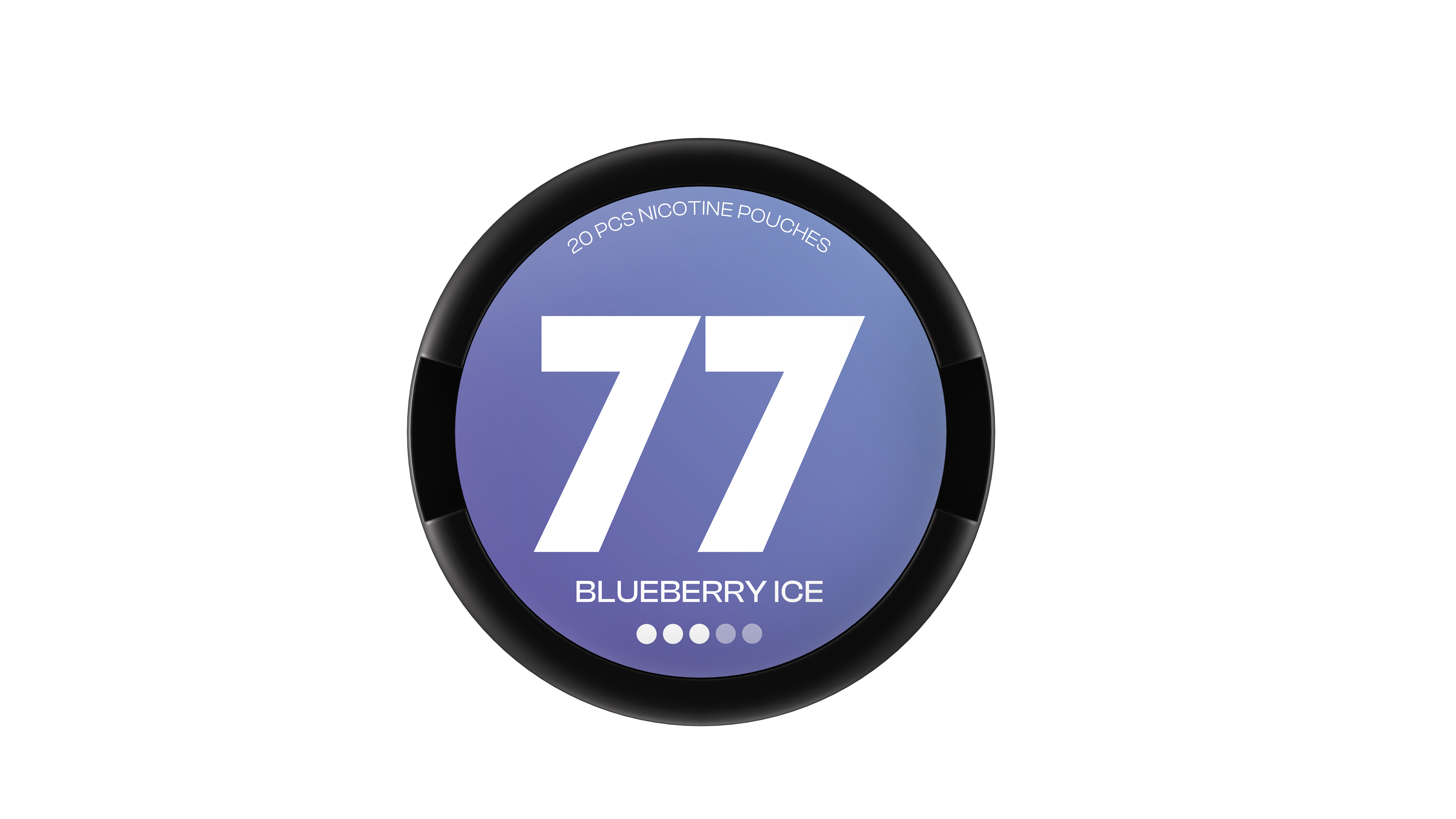 77 Blueberry Ice Nicotine Pouches, tobacco-free slim pods in a 20-piece can