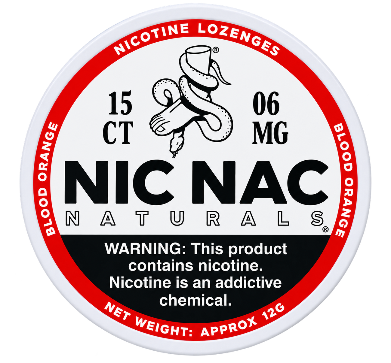 Nic Nac Naturals Blood Orange 6MG Nicotine Lozenges