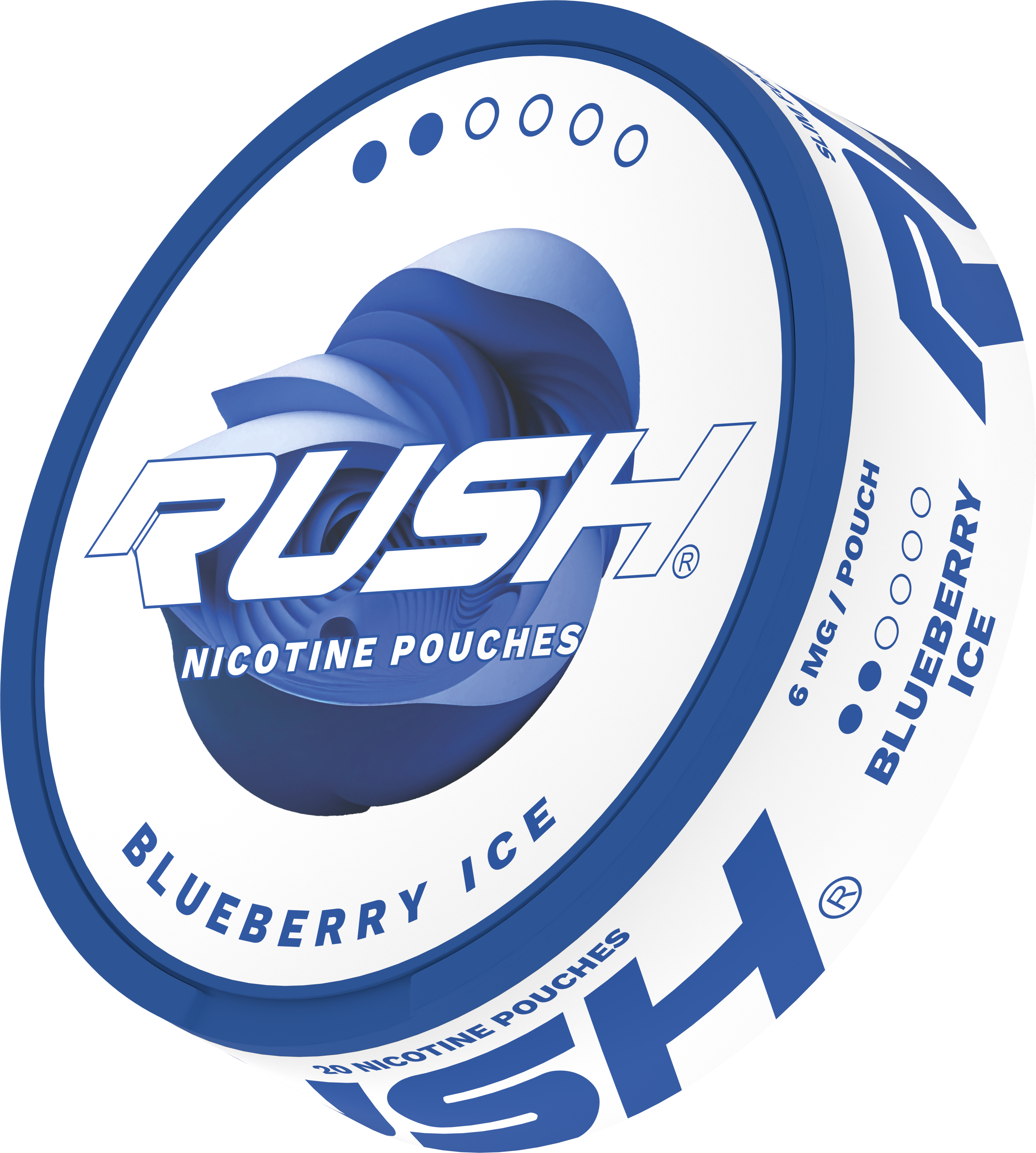 Rush Light Blueberry Ice Side View Nicotine Pouches