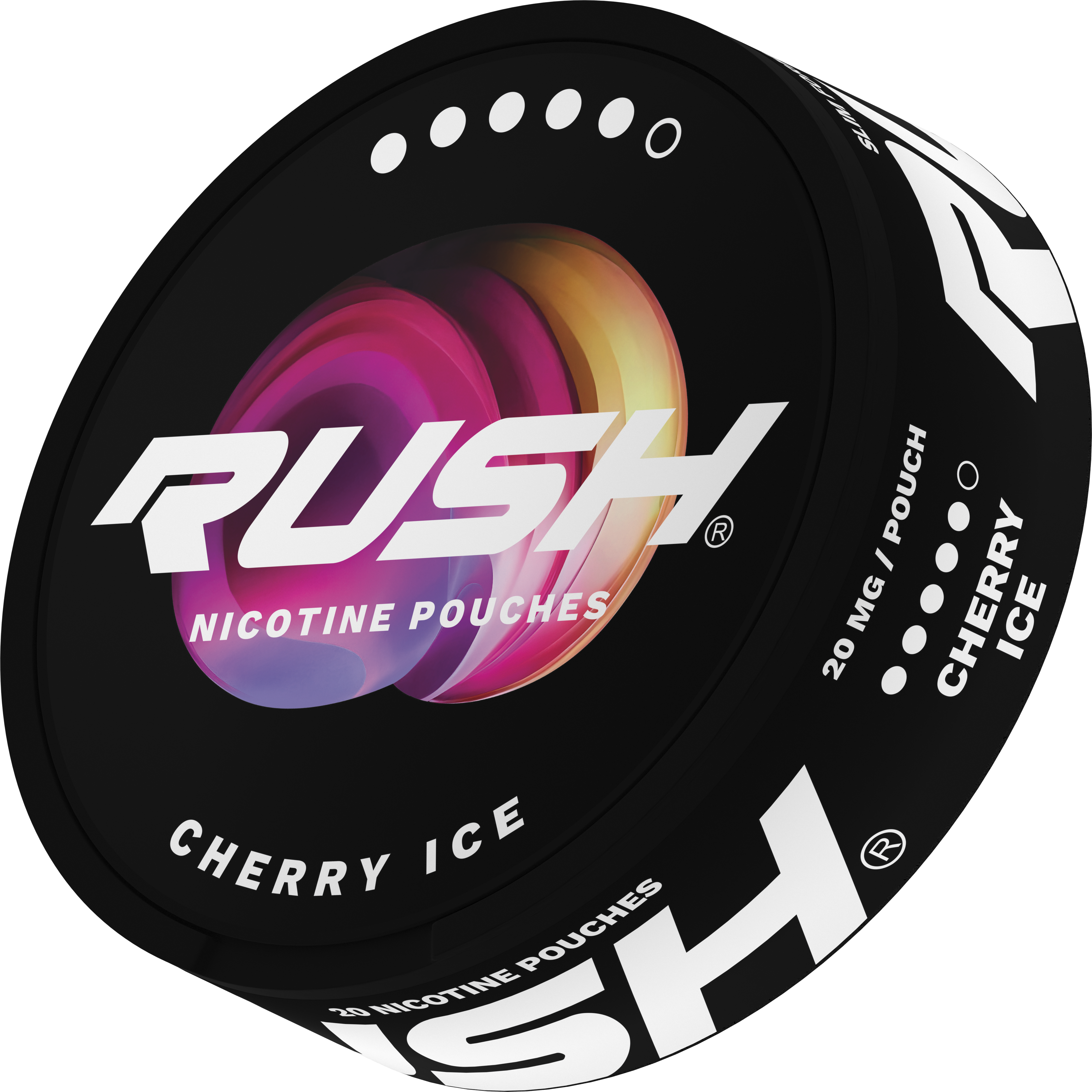 Rush Extreme Cherry Ice Side View Nicotine Pouches