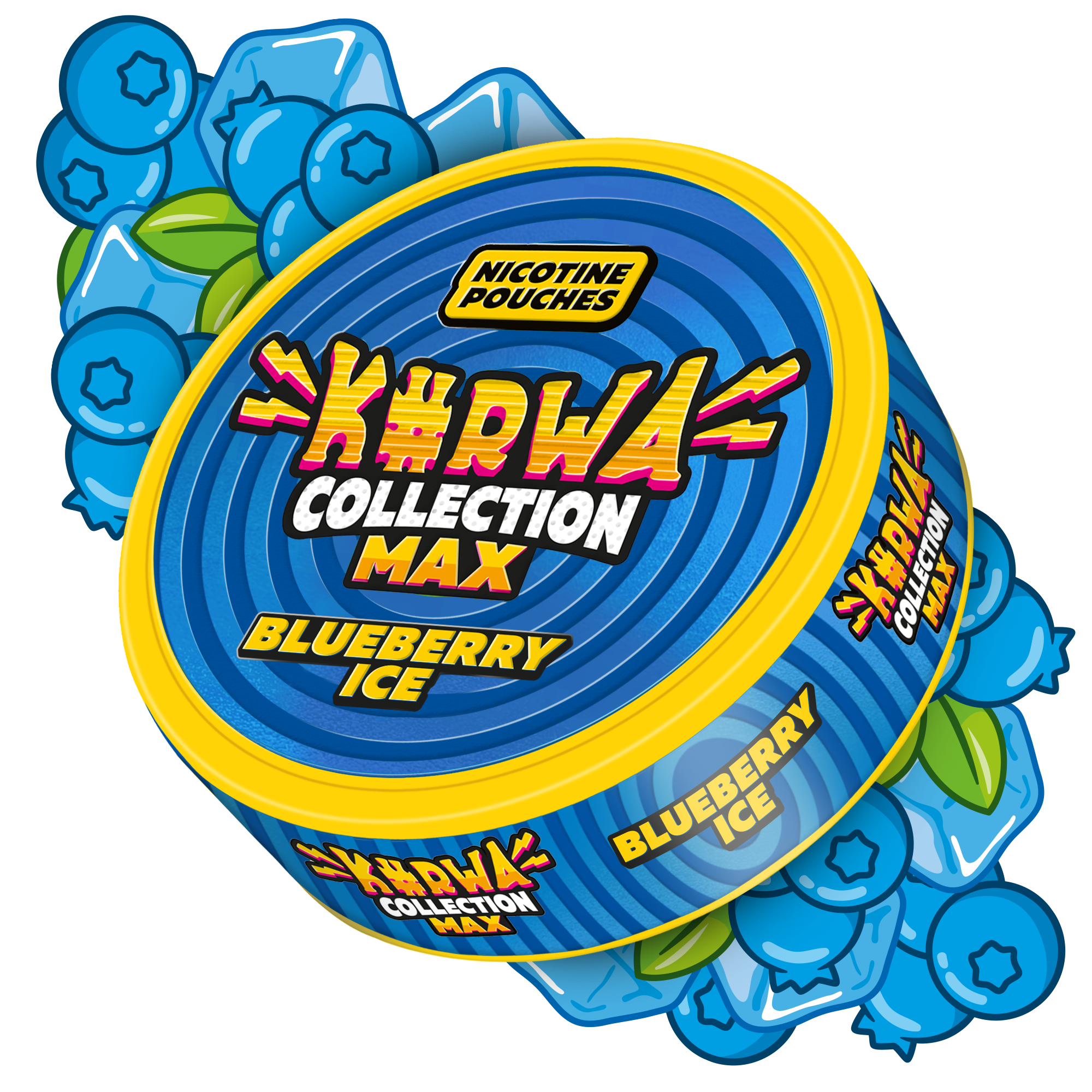 Kurwa Collection Max Blueberry Ice Side View Nicotine Pouches