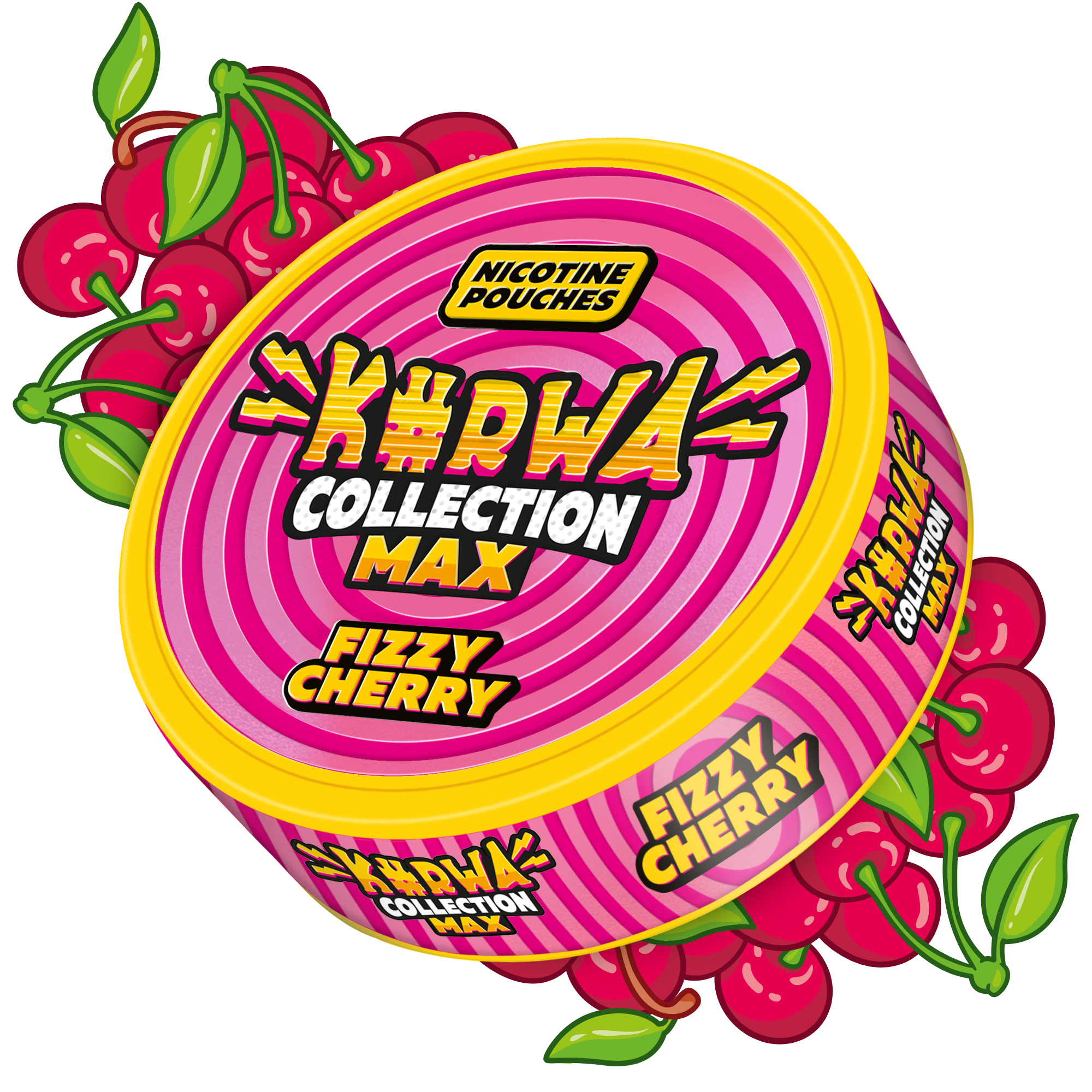 Kurwa Collection Max Fizzy Cherry Side View Nicotine Pouches
