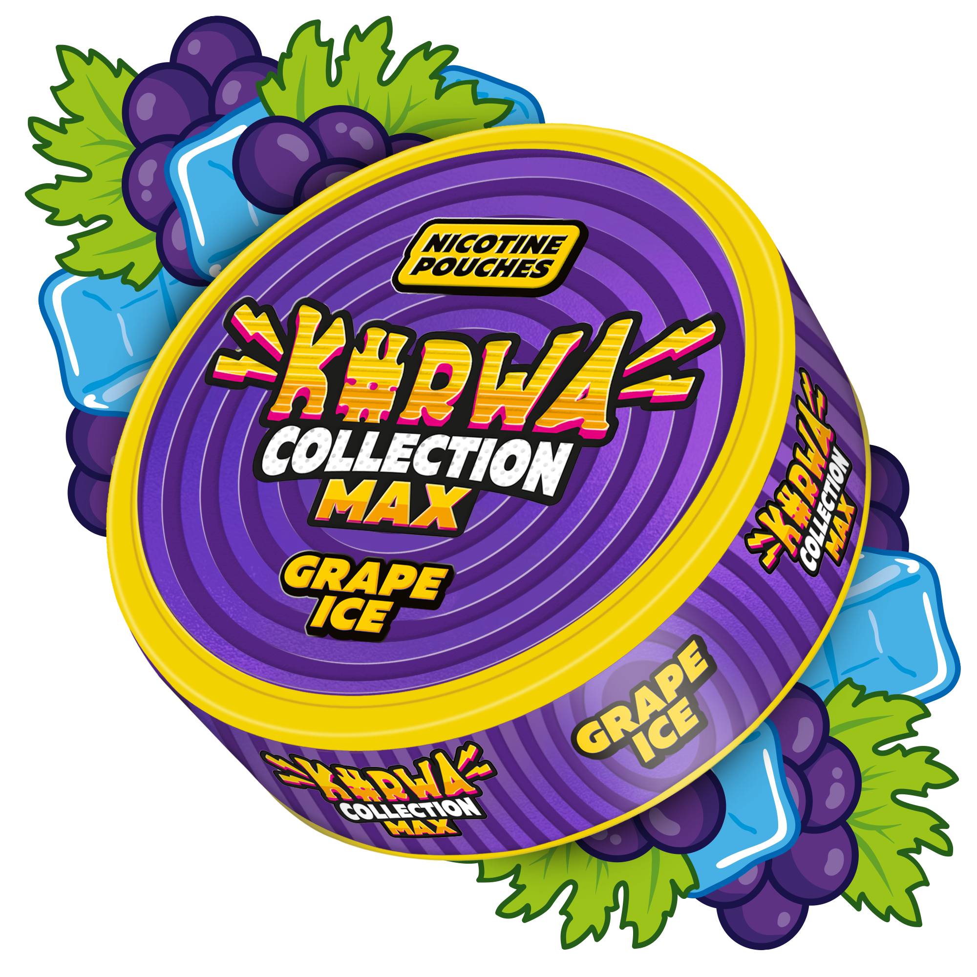 Kurwa Collection Max Grape Ice Side View Nicotine Pouches