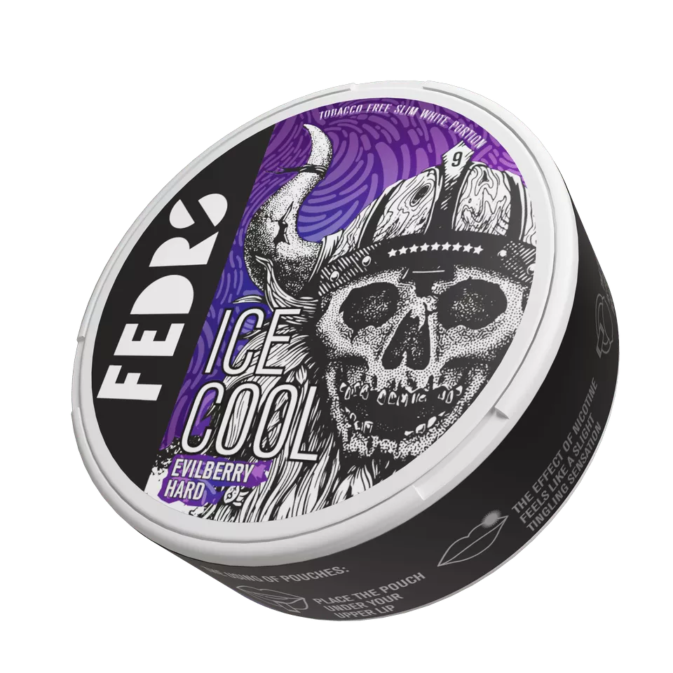 Fedrs Ice Cool Hard Evilberry Side View Nicotine Pouches