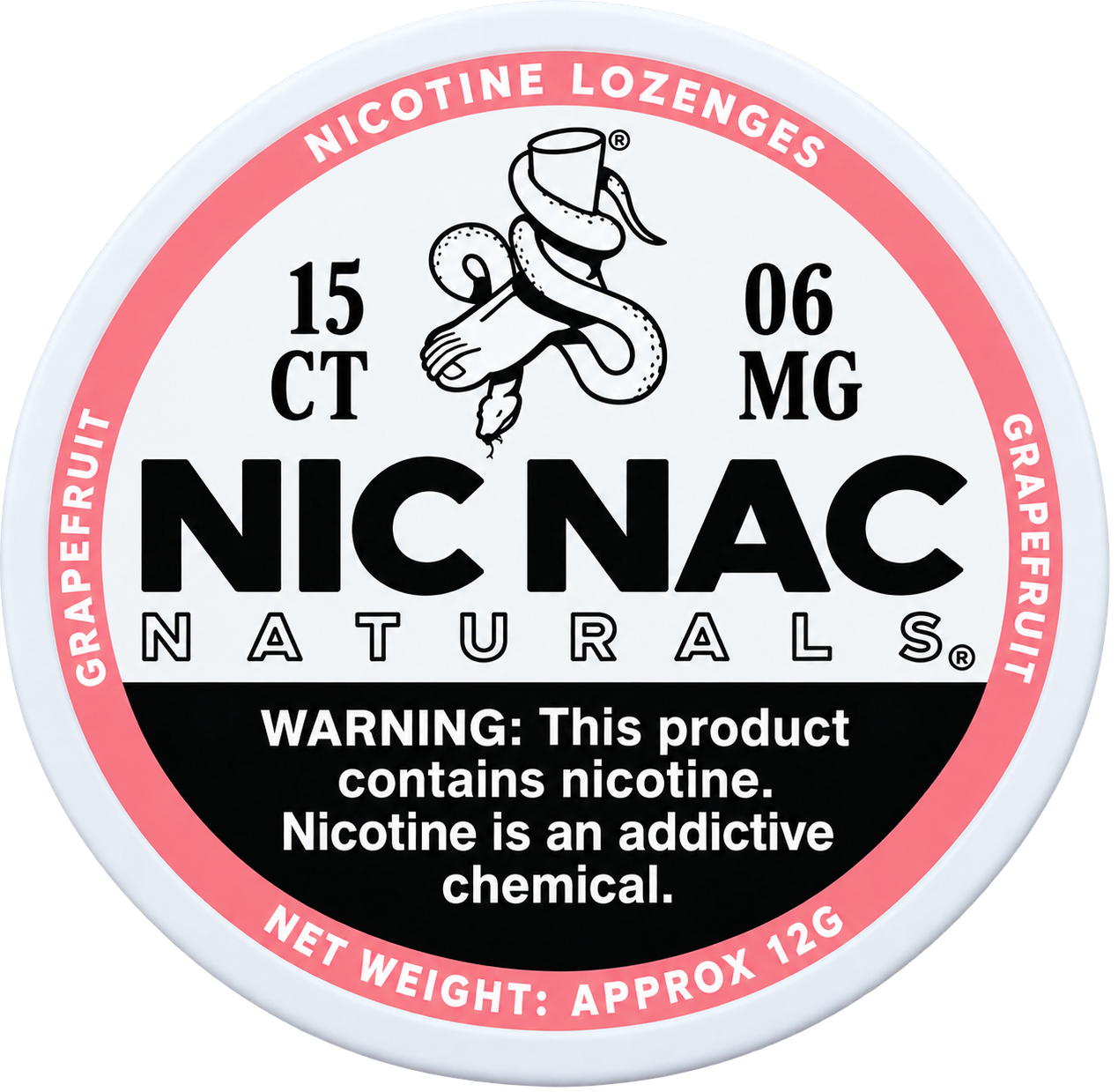Nic Nac Naturals Grapefruit 6MG Nicotine Lozenges