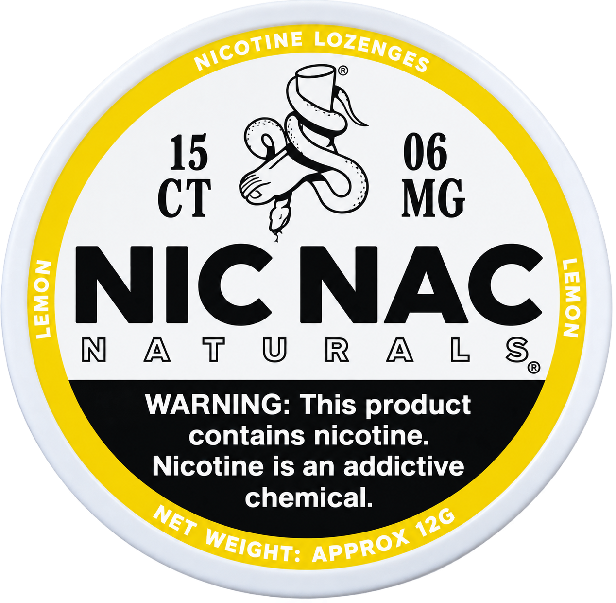 Nic Nac Naturals Lemon 6MG Nicotine Lozenges
