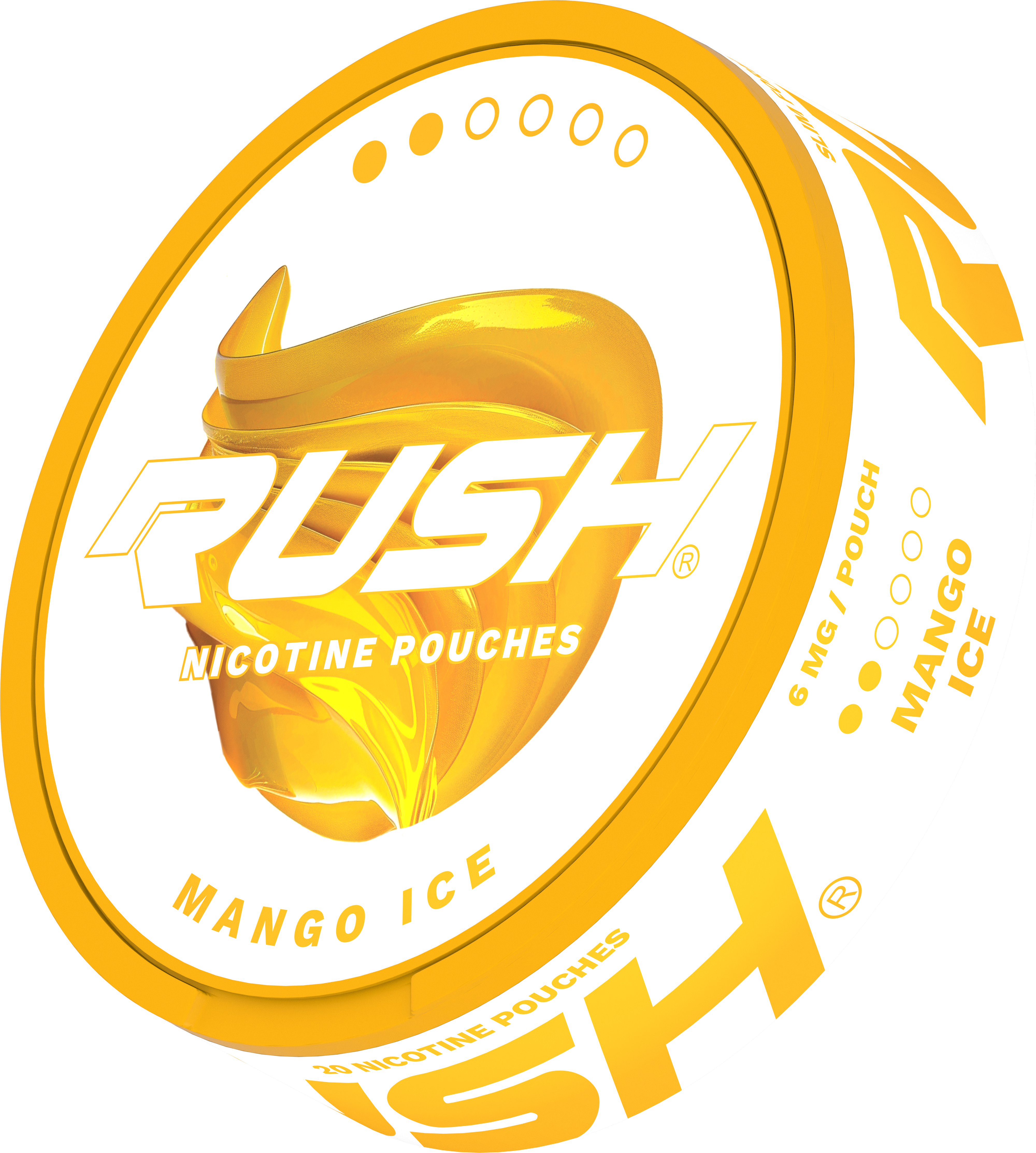 Rush Light Mango Ice Side View Nicotine Pouches
