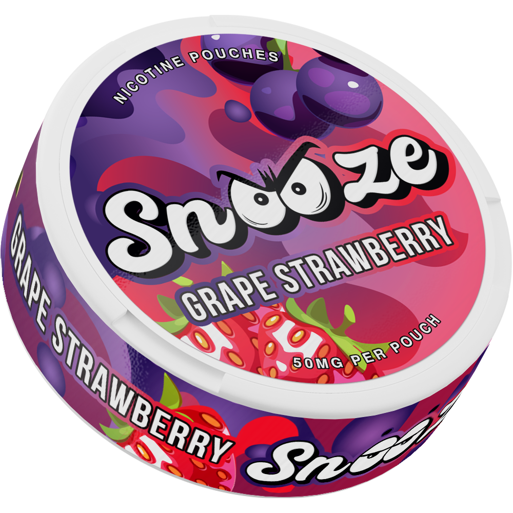 Snooze Grape Strawberry Side View Nicotine Pouches