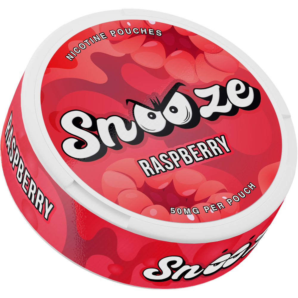 Snooze Raspberry Side View Nicotine Pouches