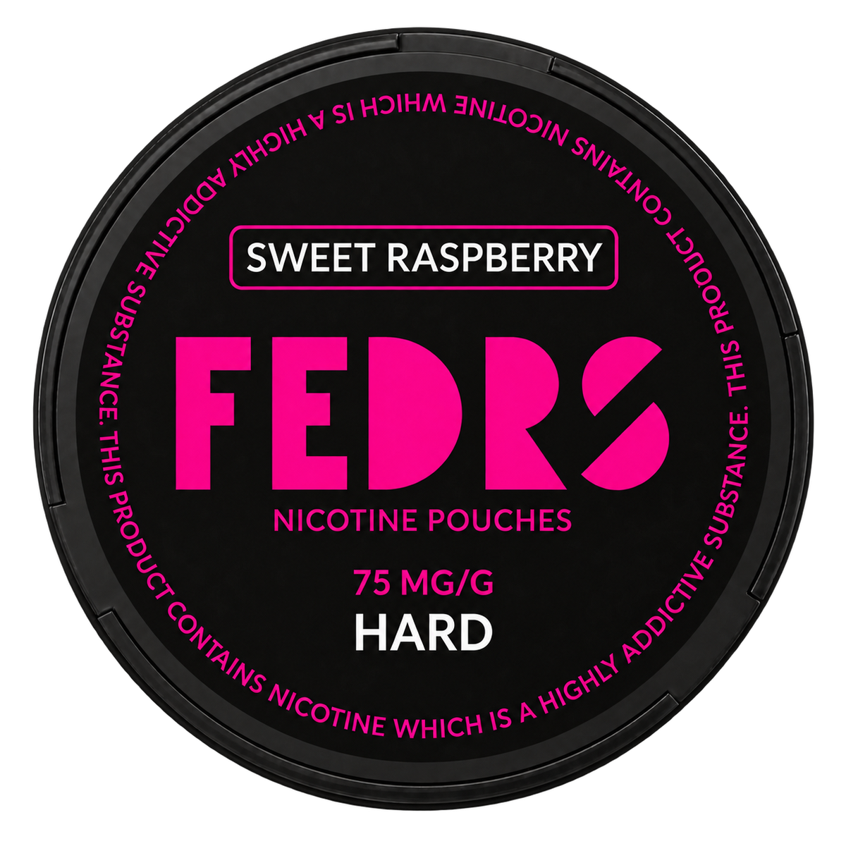 FEDRS Black Sweet Raspberry Hard 75MG Nicotine Pouches