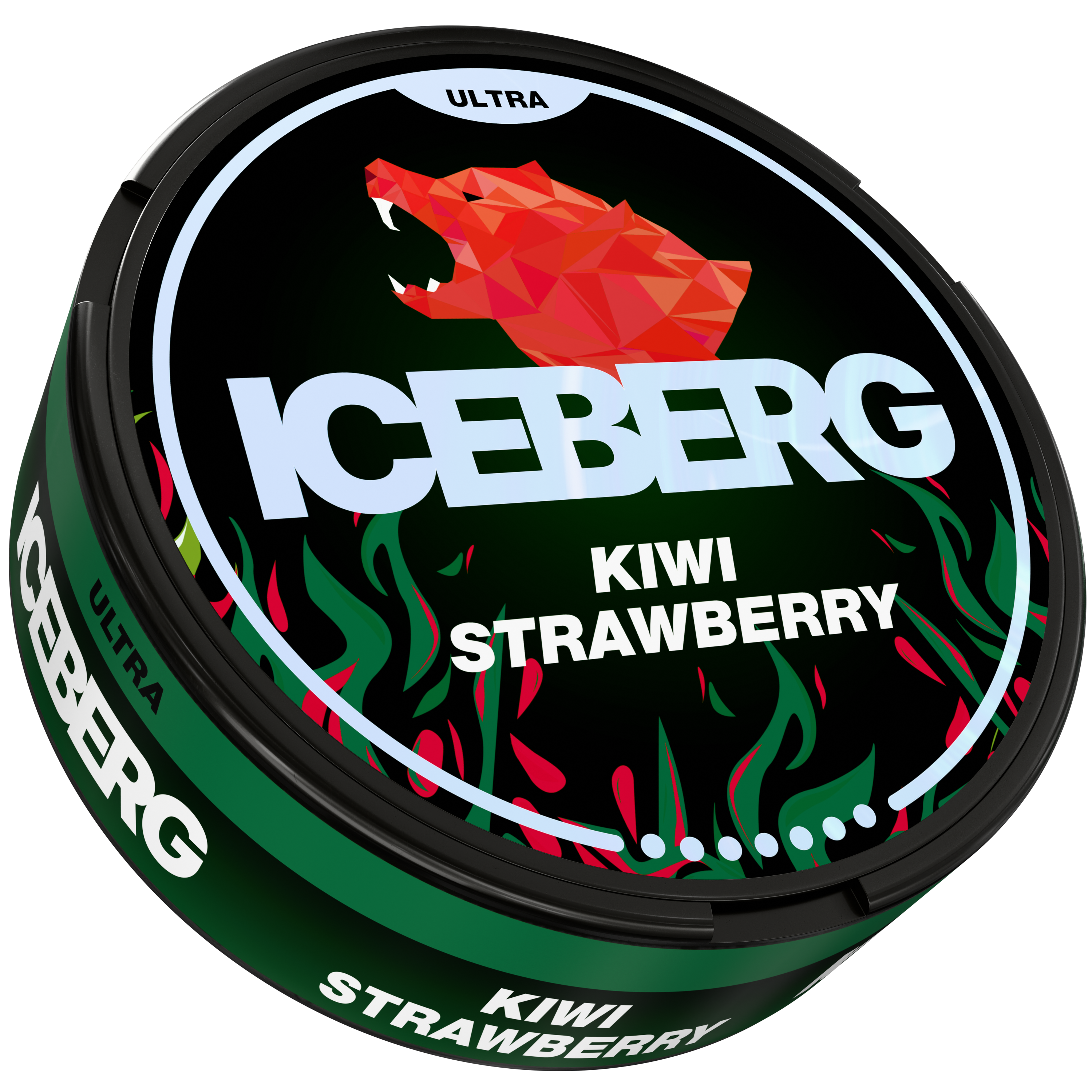 Iceberg Ultra Kiwi Strawberry Nicotine Pouches Side View