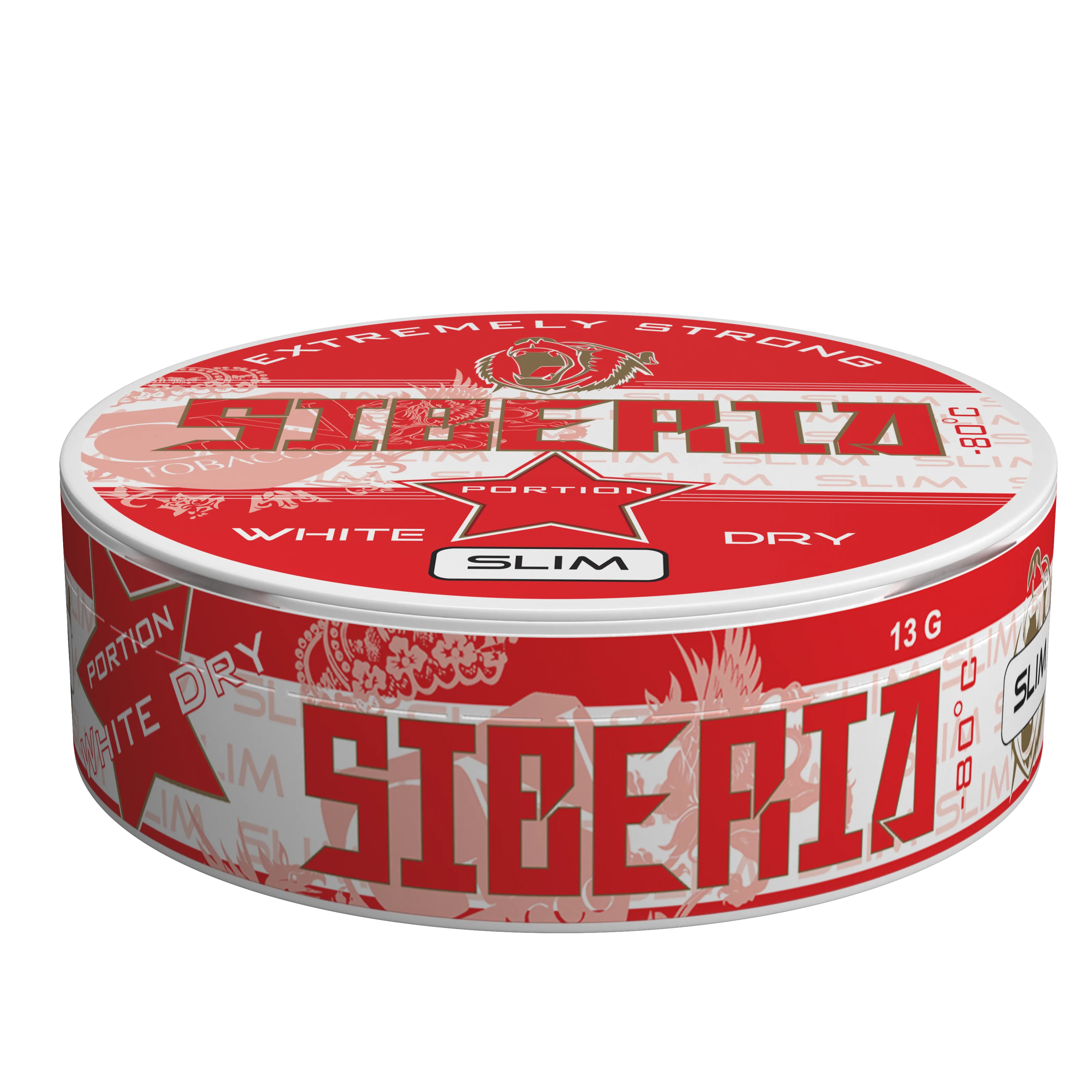 SIBERIA Slim Red White Dry Portion Nicotine Pouches
