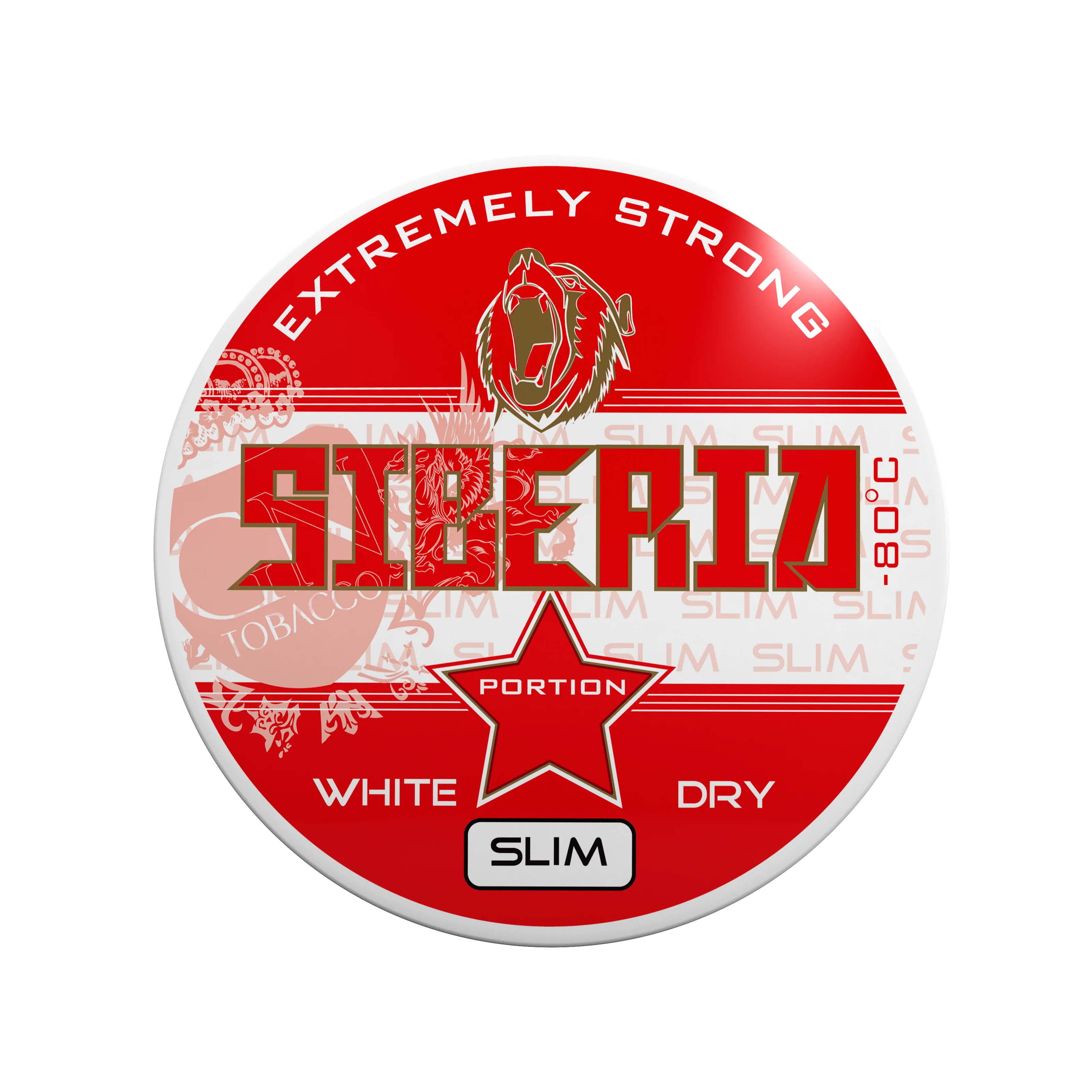 SIBERIA Slim Red White Dry Portion Nicotine Pouches