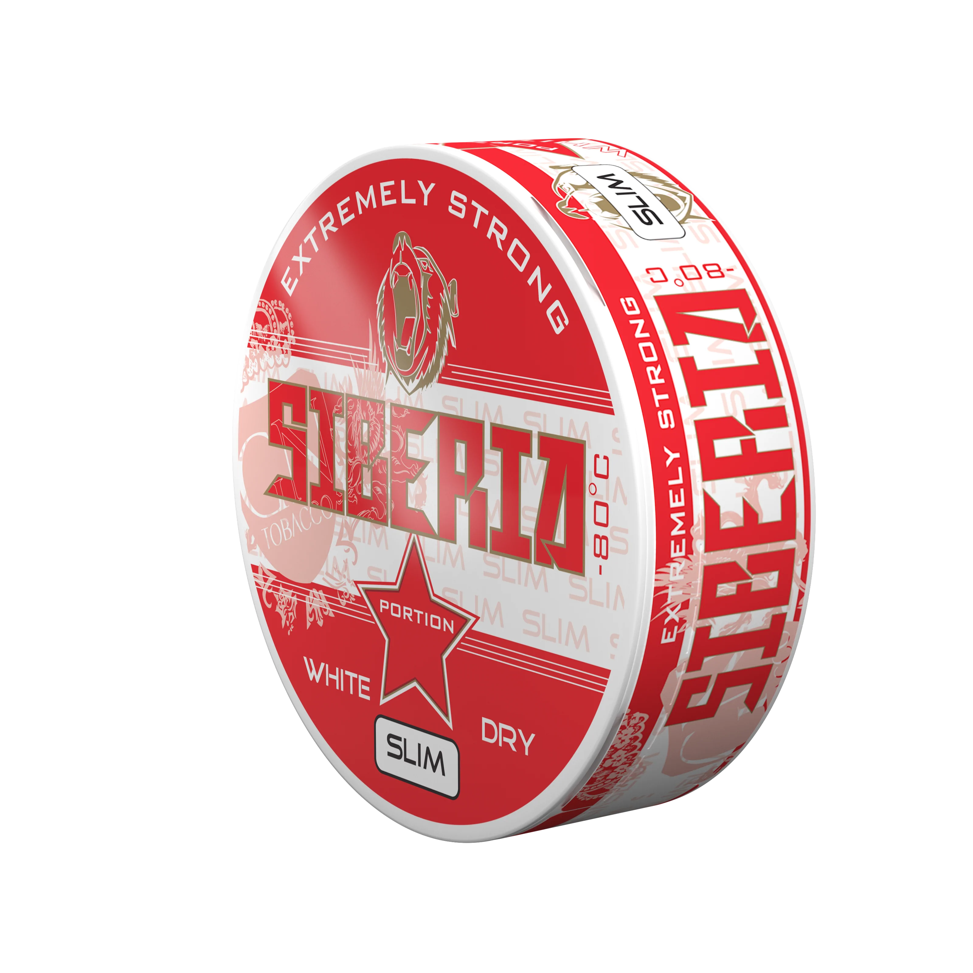 SIBERIA Slim Red White Dry Portion Nicotine Pouches