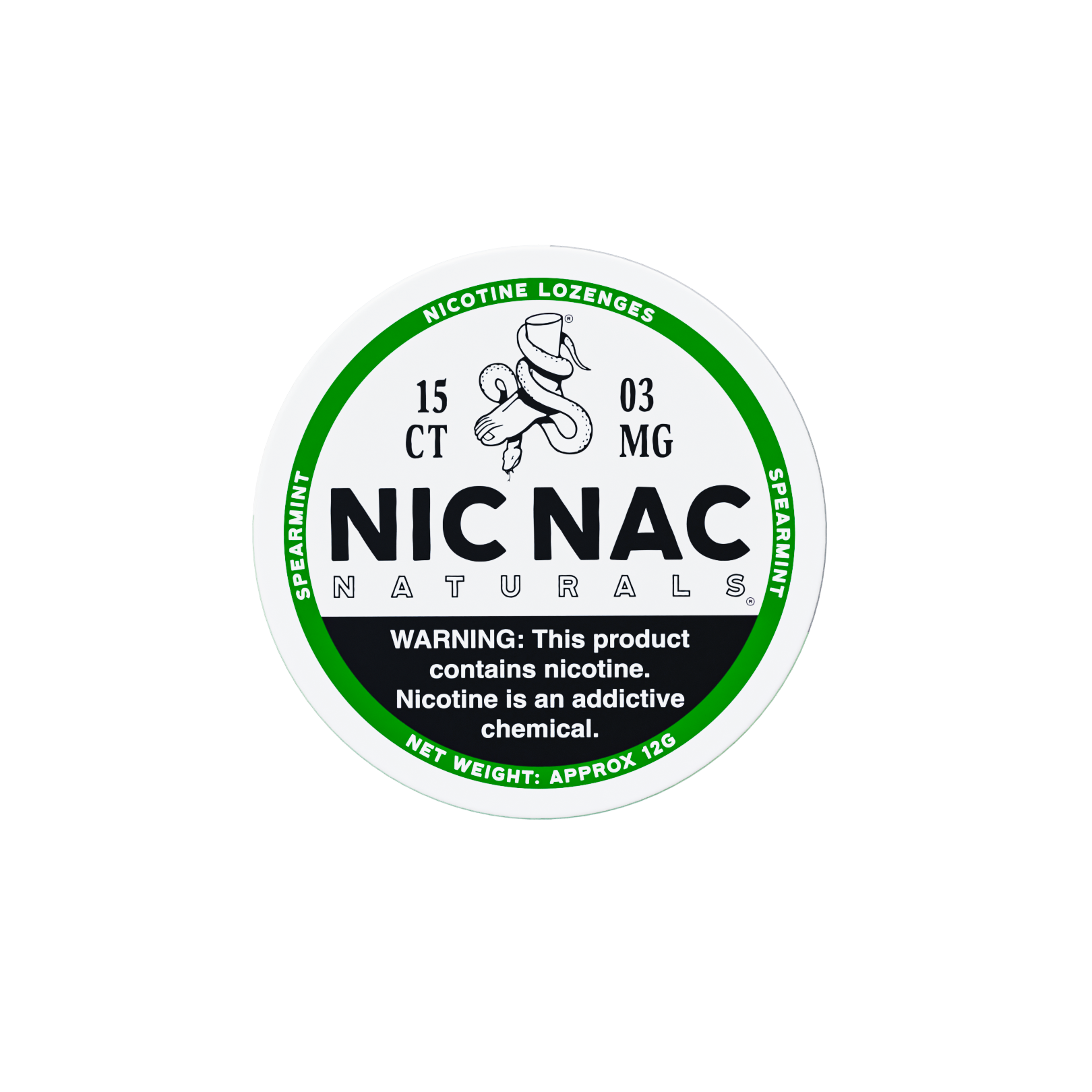 Nic Nac Spearmint Old Design 3MG Nicotine Lozenges