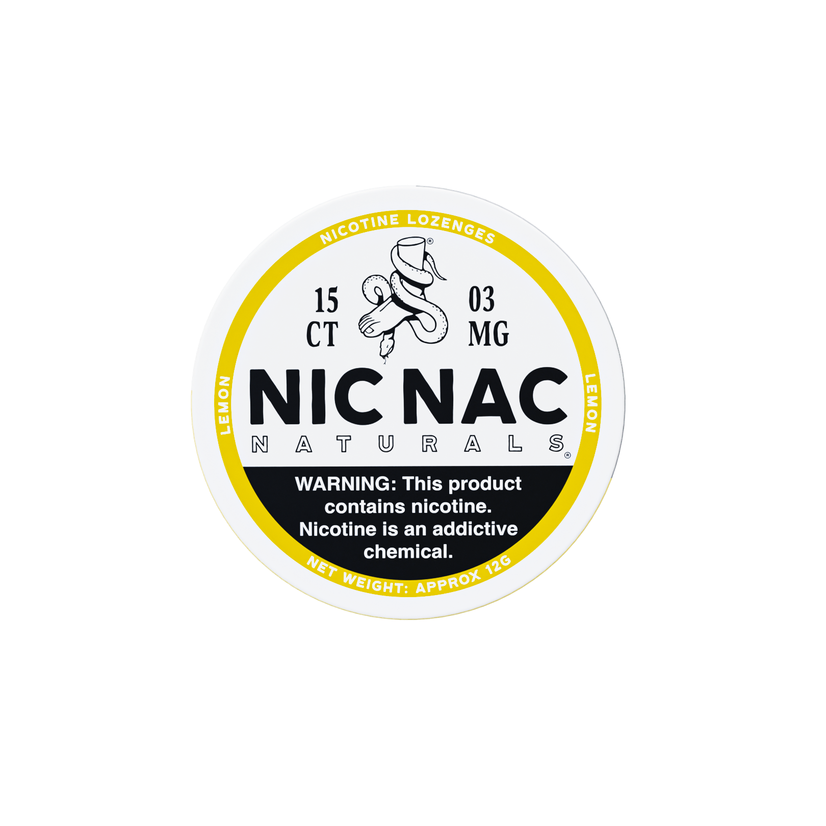Nic Nac Lemon Old Design 3MG Nicotine Lozenges