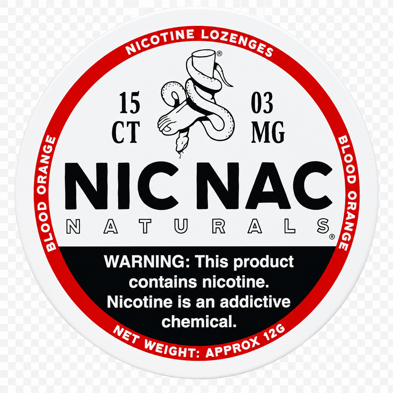 Nic Nac Naturals Blood Orange 3MG Nicotine Lozenges