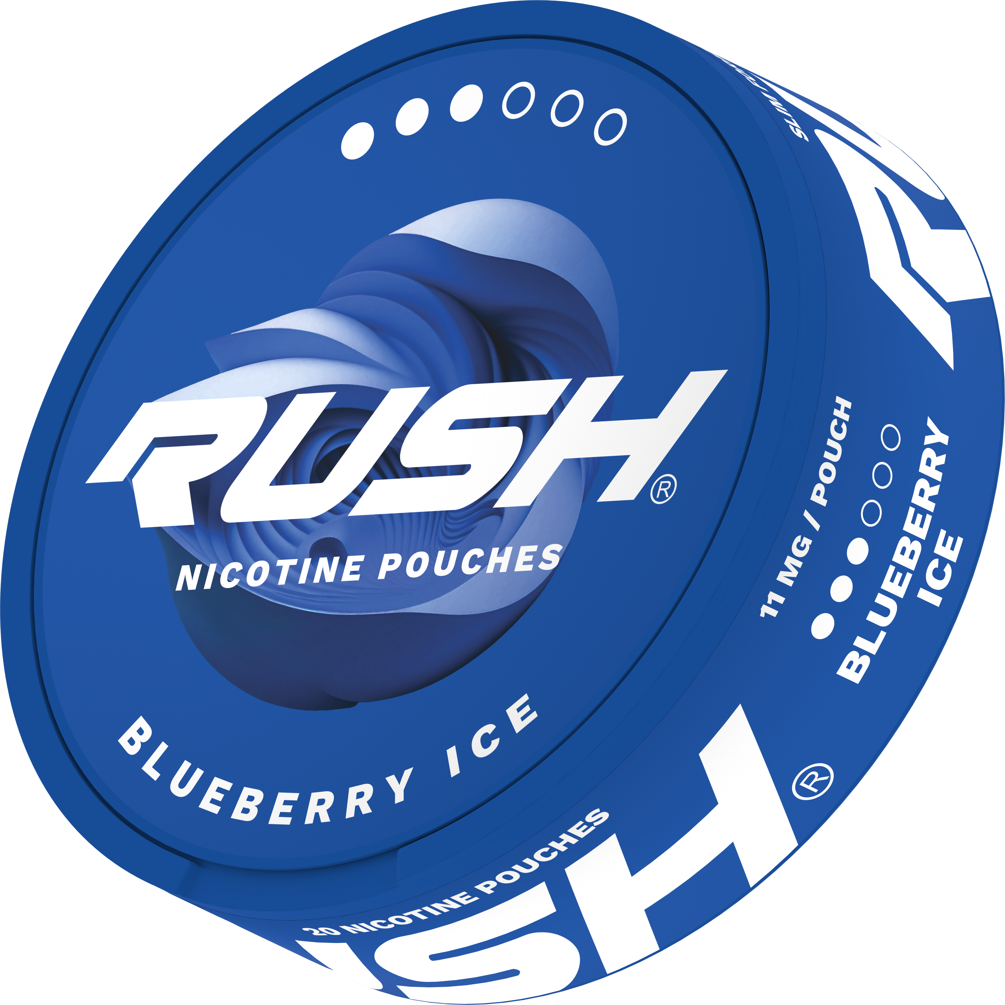 Rush Pro Blueberry Ice Side View Nicotine Pouches