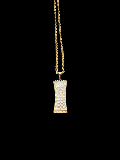 MAGGIE Iced Out Pouch Pendant with Chain