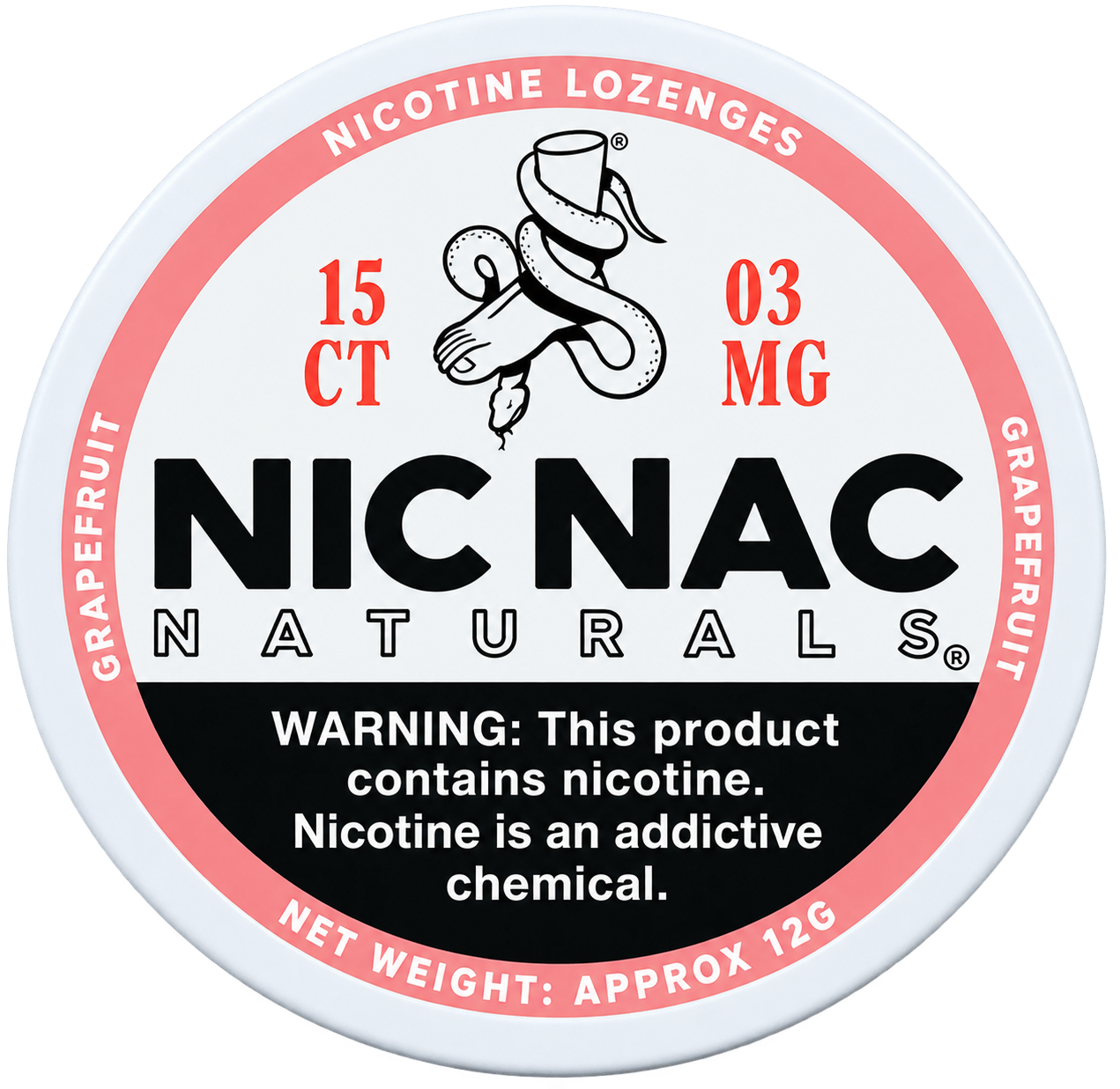 Nic Nac Naturals Grapefruit 3MG Nicotine Lozenges