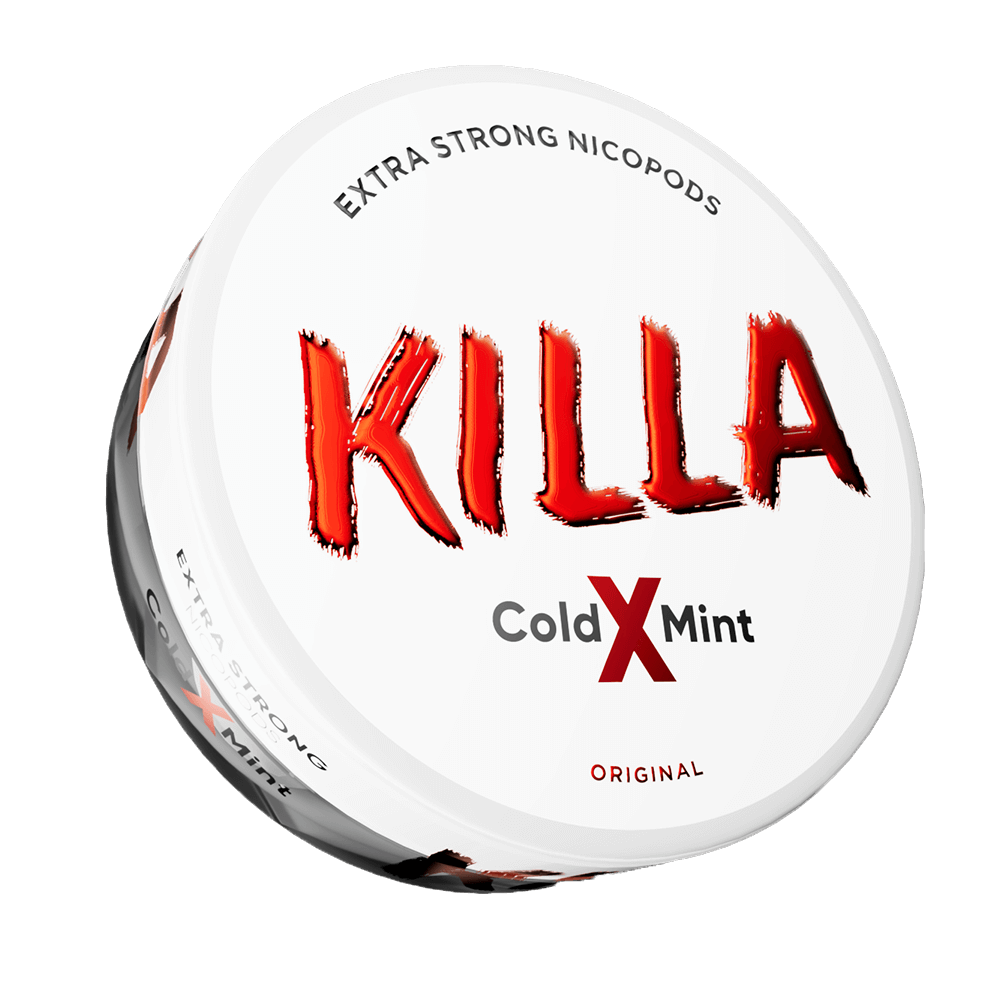 Killa Cold X Mint nicotine pod packaging on a white background