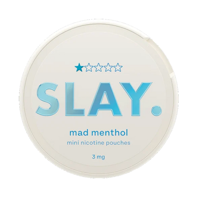 Slay Mad Menthol 3MG Mini Nicotine Pouches Front View