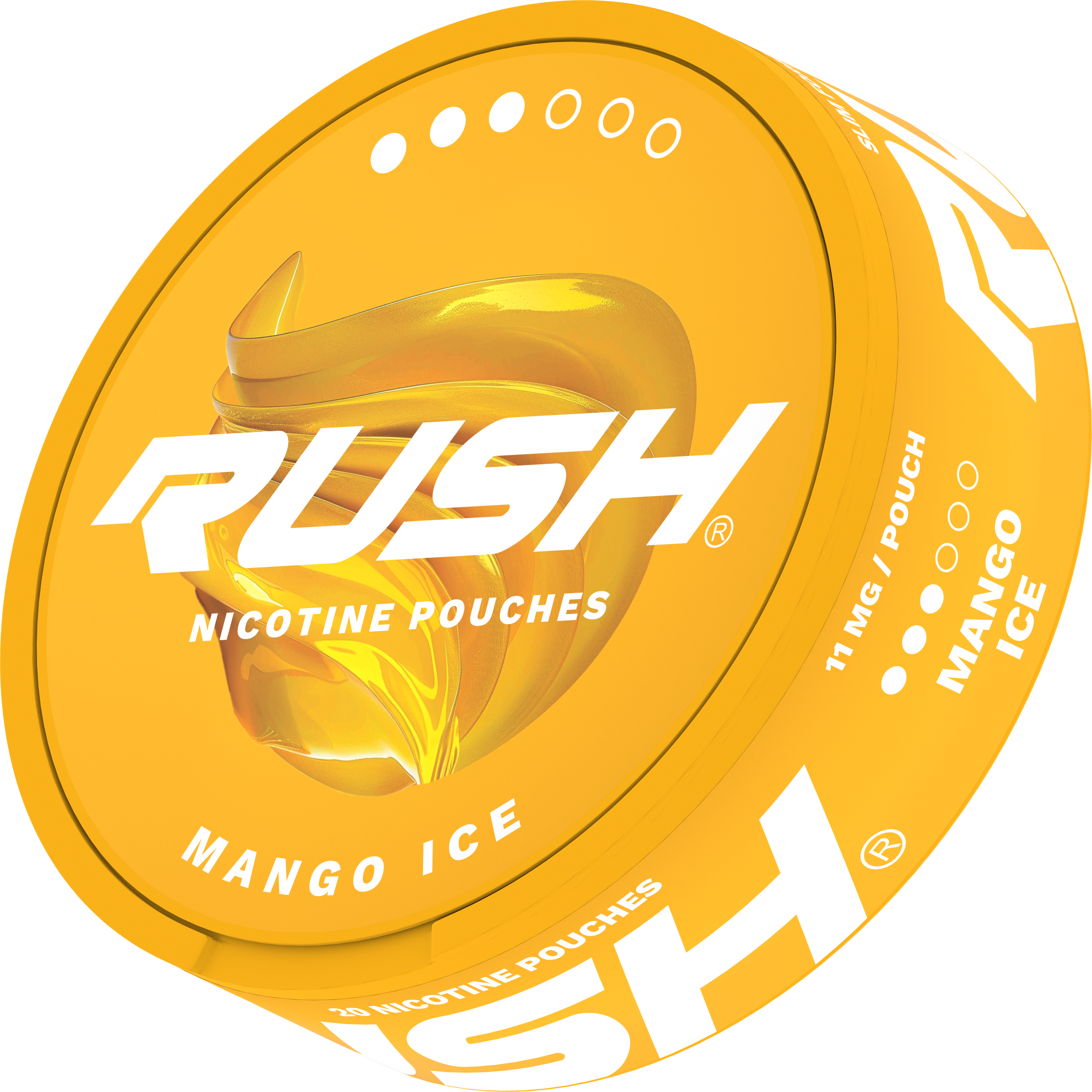 Rush Pro Mango Ice Side View Nicotine Pouches