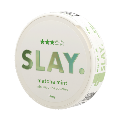 Slay Matcha Mint 9MG Mini Nicotine Pouches Side View