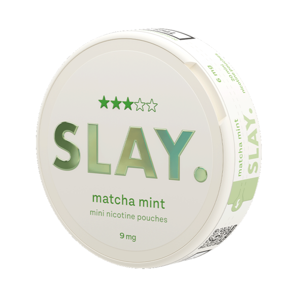 Slay Matcha Mint 9MG Mini Nicotine Pouches Side View