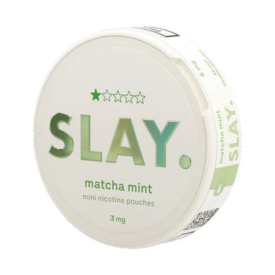 Slay Matcha Mint 3MG Mini Nicotine Pouches Side View