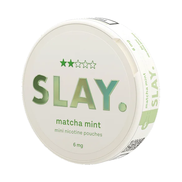 Slay Matcha Mint 6MG Mini Nicotine Pouches Side View