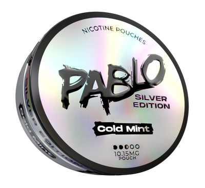 Pablo Silver Cold Mint Side View Nicotine Pouches