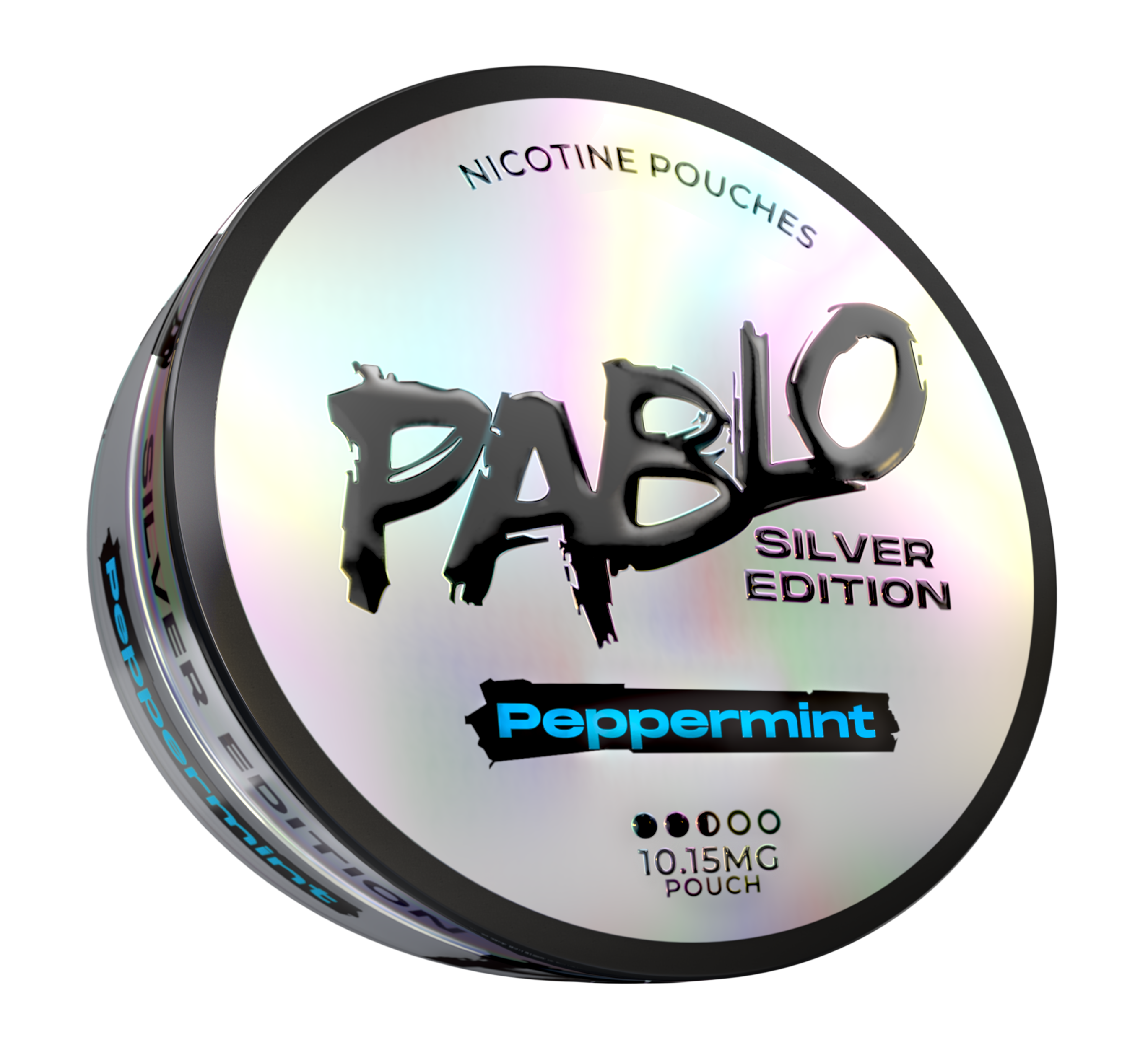 Pablo Silver Peppermint Side View Nicotine Pouches