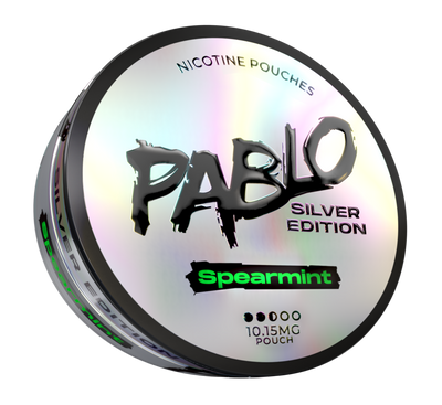 Pablo Silver Spearmint Side View Nicotine Pouches
