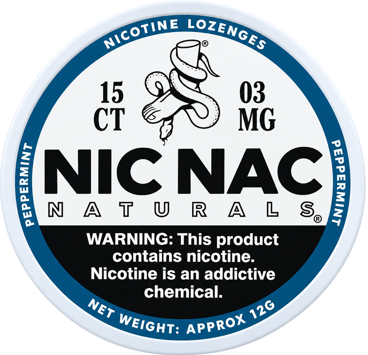 Nic Nac Naturals Peppermint 3MG Nicotine Lozenges