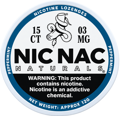 Nic Nac Naturals Peppermint 3MG Nicotine Lozenges