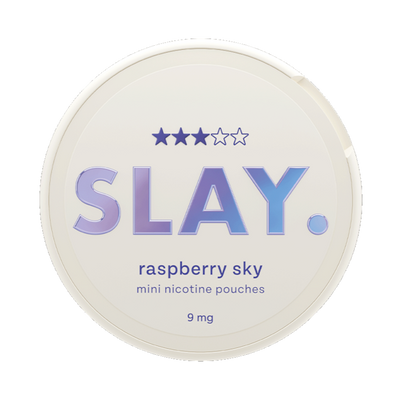 Slay Raspberry Sky 9MG Mini Nicotine Pouches Front View