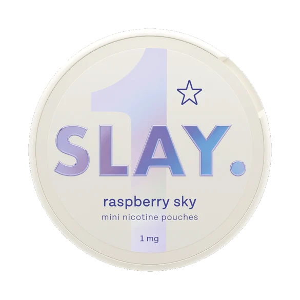 SLAY Raspberry Sky 1MG Mini Nicotine Pouches Front View