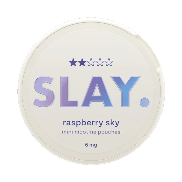 Slay Raspberry Sky 6MG Mini Nicotine Pouches Front View