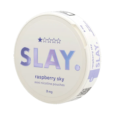 Slay Raspberry Sky 3MG Mini Nicotine Pouches Side View
