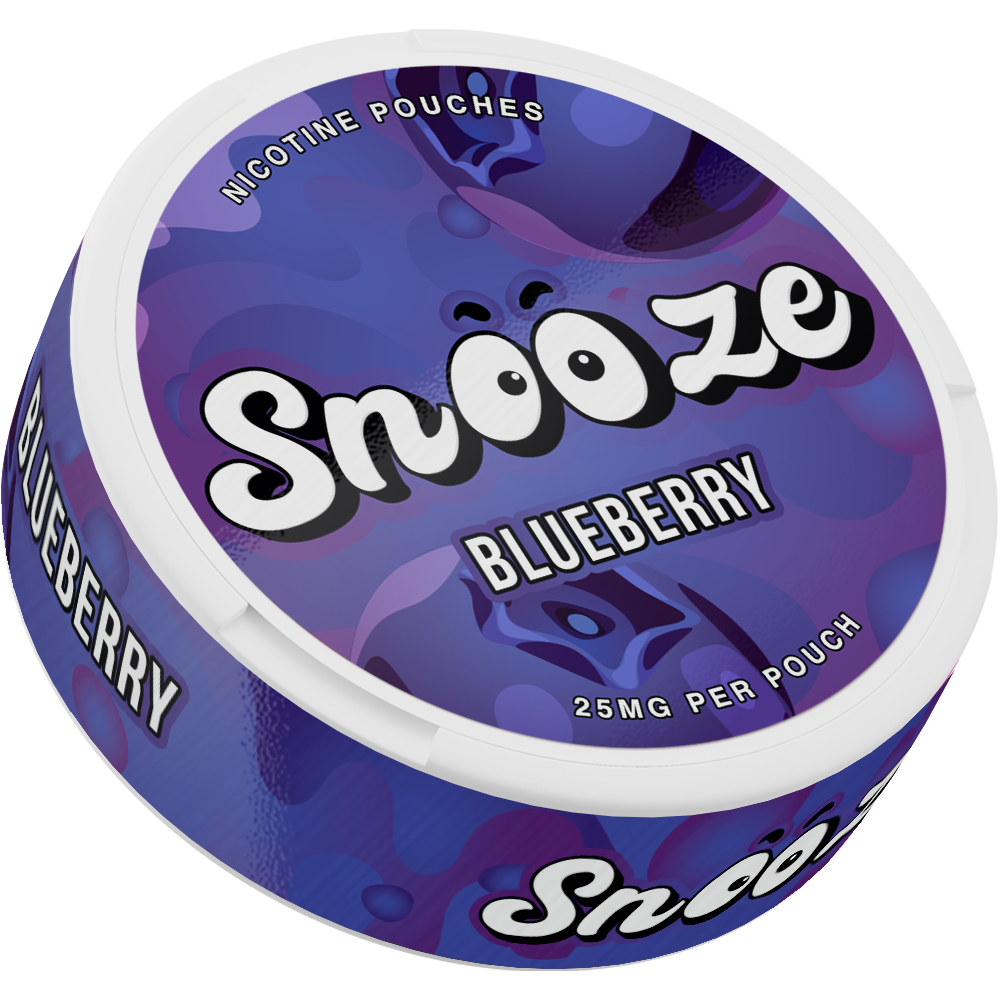 Snooze Blueberry Side View Nicotine Pouches