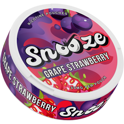 Snooze Grape Strawberry Side View Nicotine Pouches