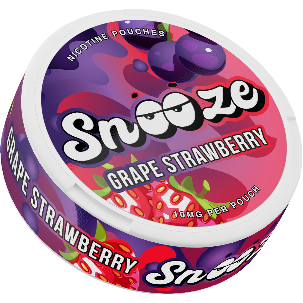 Snooze Grape Strawberry Side View Nicotine Pouches