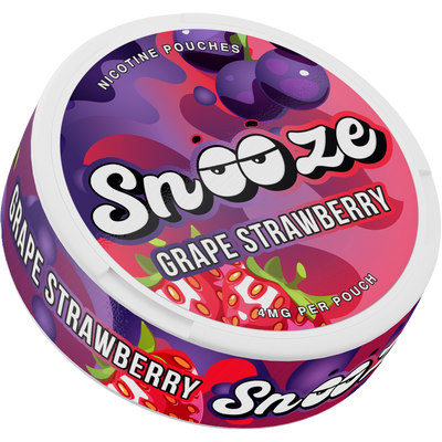 Snooze Grape Strawberry Side View Nicotine Pouches