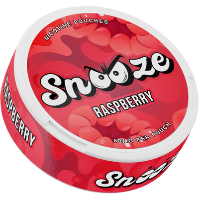 Snooze Raspberry Side View Nicotine Pouches