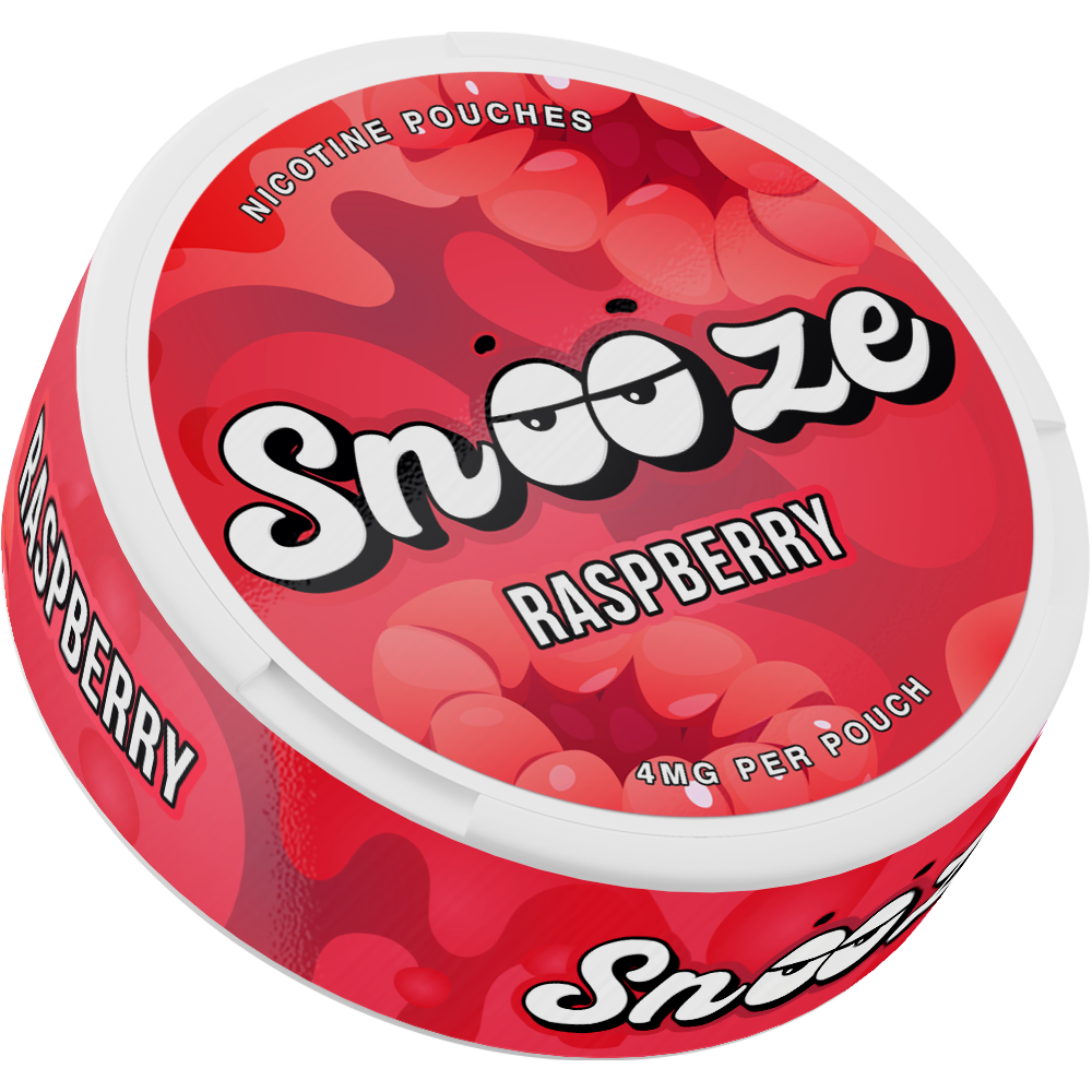 Snooze Raspberry Side View Nicotine Pouches