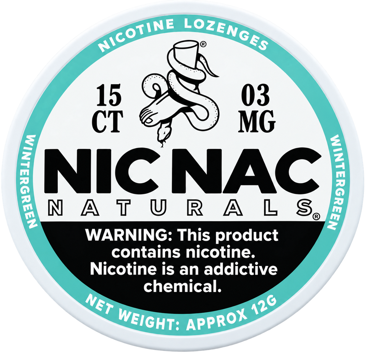 Nic Nac Naturals Wintergreen 3MG Nicotine Lozenges