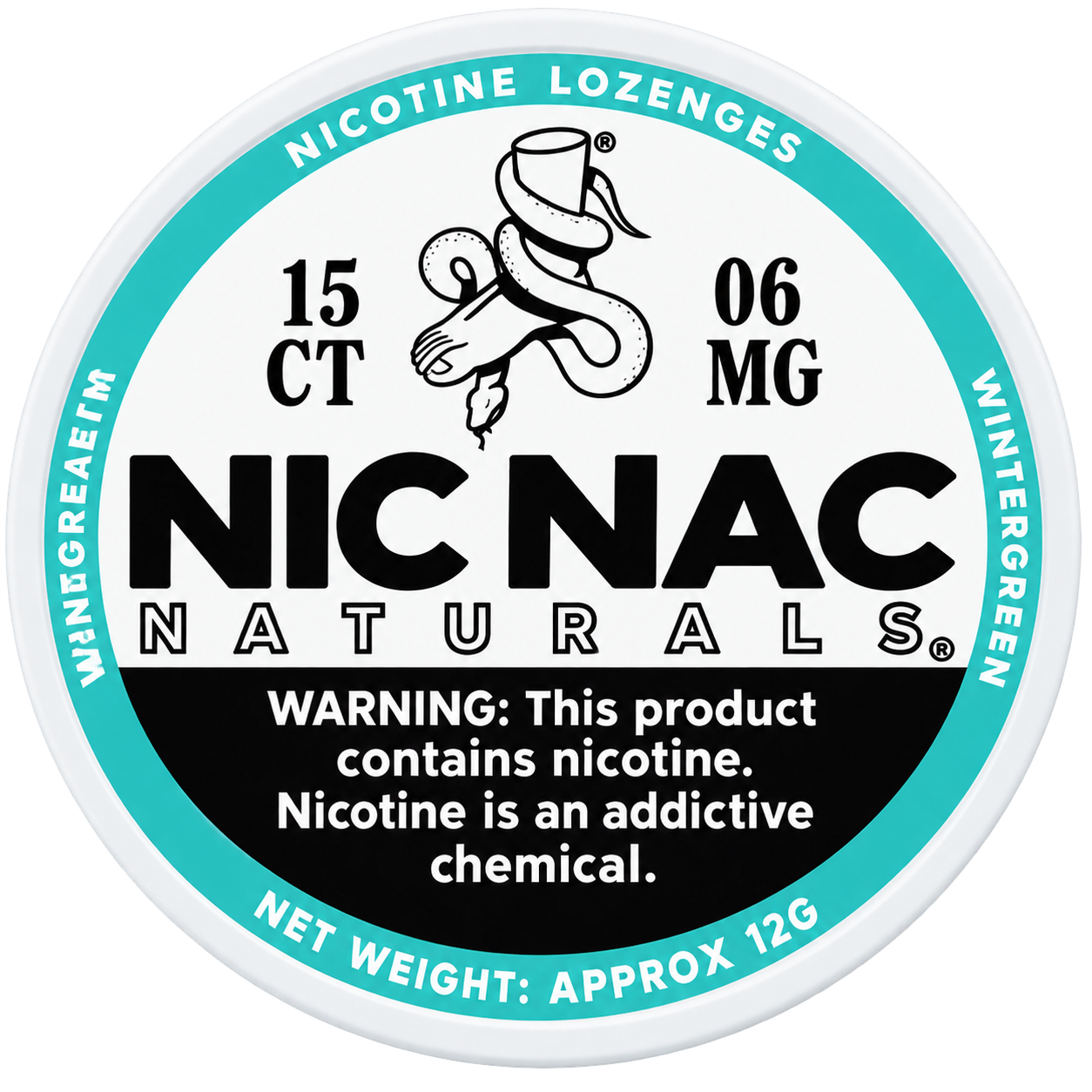 Nic Nac Naturals Wintergreen 6MG Nicotine Lozenges