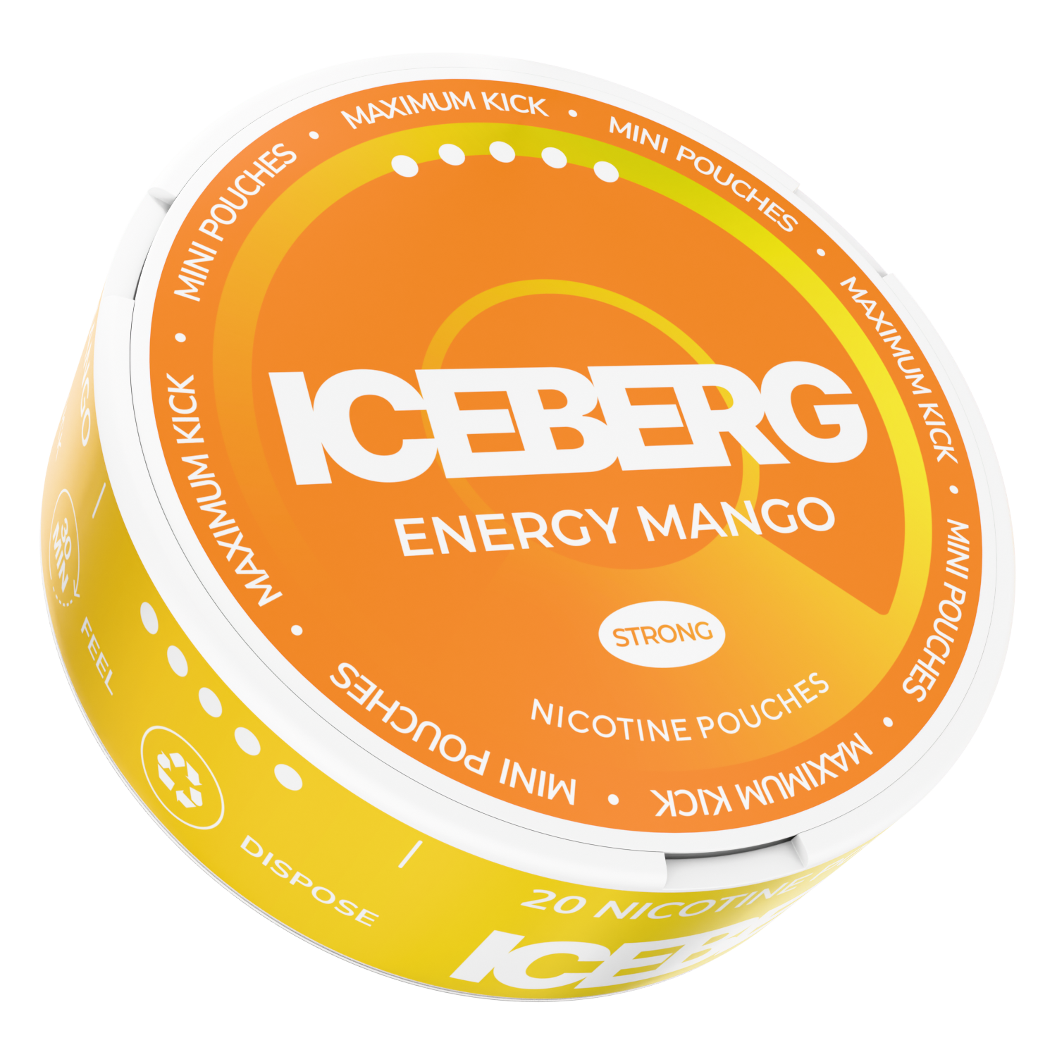 Iceberg Mini Energy Mango Side View Nicotine Pouches
